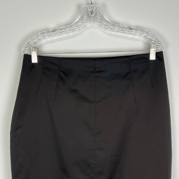 MNG by Mango Womens Black Straight Pencil Skirt Cotton Blend Career size 14 - Picture 2 of 11